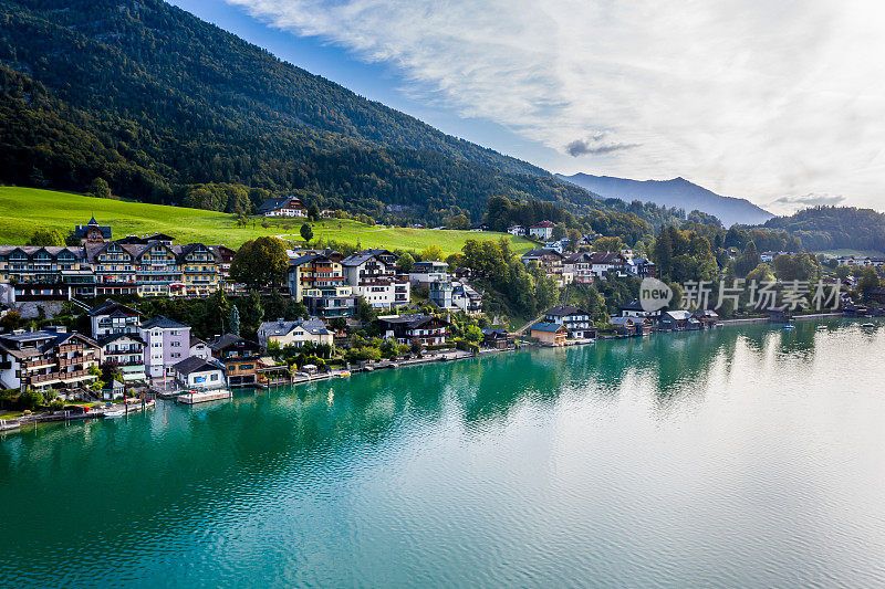 圣沃尔夫冈和小镇圣沃尔夫冈im Salzkammergut，上奥地利，奥地利，欧洲